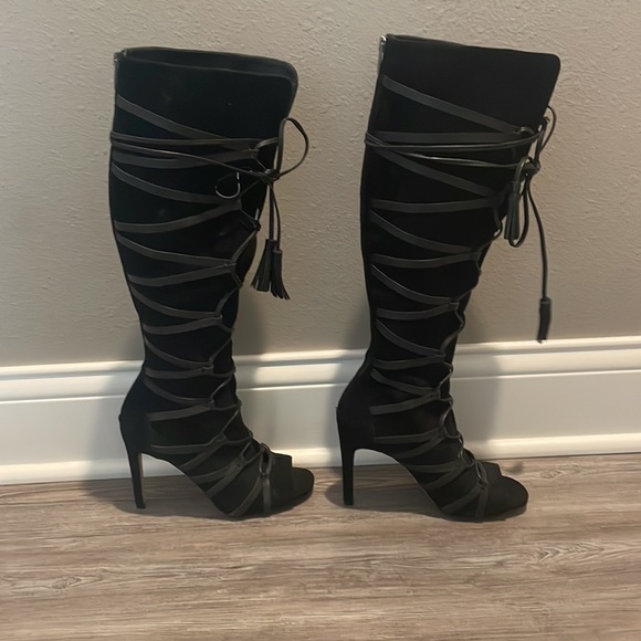 Tall Lace Up Boots - Picture 2 of 5